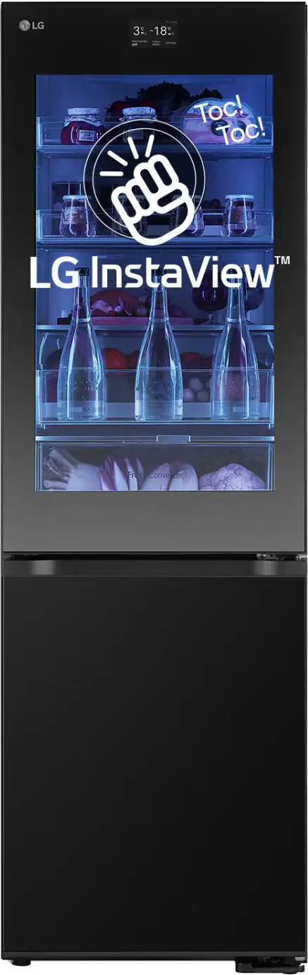 LG Combined Refrigerator Capacity 349 Liters Energy Class C No Frost Cooling InstaView Black Color - GBG7190CEV MoodUP