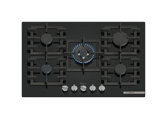 Bosch PPQ7A6I40 6 Piano cottura a gas cm. 75 - vetro temperato nero