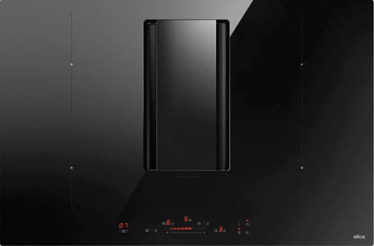 Elica NIKOLATESLA ALPHA B BL/A/78 Suit Collection Piano cottura induzione con cappa integrata cm. 78 - vetro nero