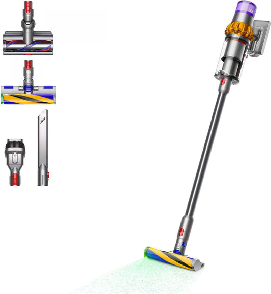 Dyson Scopa Elettrica Senza Filo Aspirapolvere Senza Sacco Ciclonica Potenza 660 W Capacità 0.76 Litri colore Nichel Giallo - V15 Detect Absolute