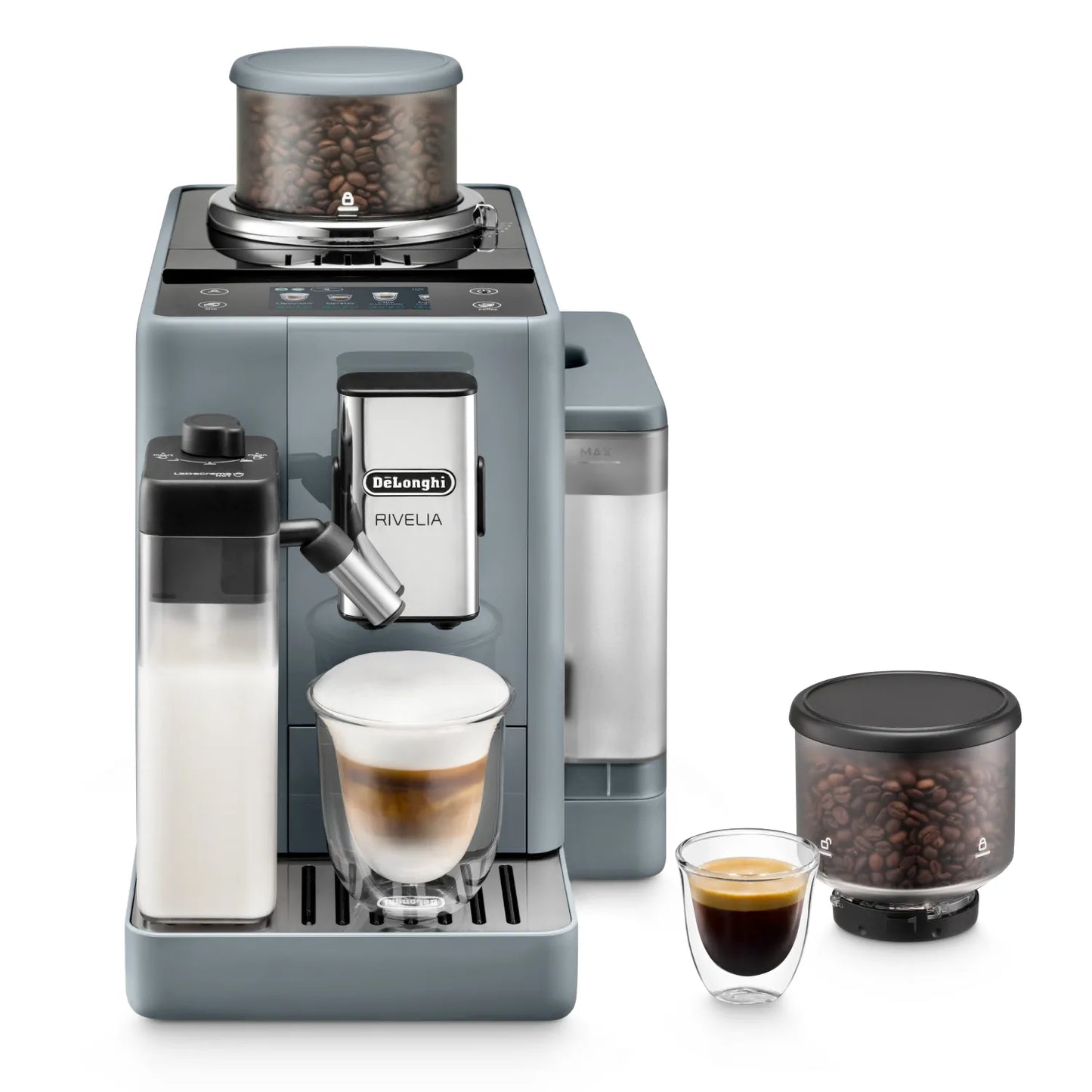 De Longhi Macchina Caffè Automatica Rivelia 1450 Watt TFT 1.4L colore Milk Grey - EXAM44055G